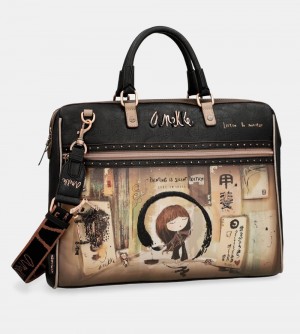 Genți Pentru Documente Dama Anekke Shoen Black Briefcase | 0439-CAIDN