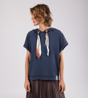 Hanorace Dama Anekke Studio Navy Blue Sleeveless Sweatshirt | 8427-KPTOX
