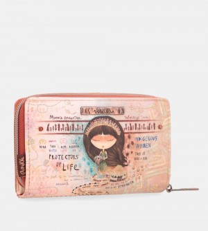 Portofel Dama Anekke Menire Medium Rfid Embossed Wallet | 5801-SMXPO