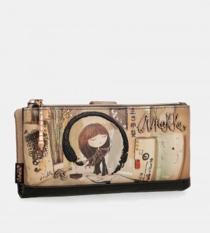 Portofel Dama Anekke Shoen Shoen Large Black Flexible Rfid Wallet | 8374-JVBIE