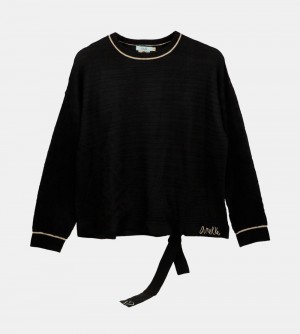 Pulovere Dama Anekke Black Shoen Crew Neck Sweater | 3621-UZYTN