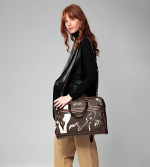 Stationery Dama Anekke Brown Briefcase Nature Shodo | 6038-MOCWL